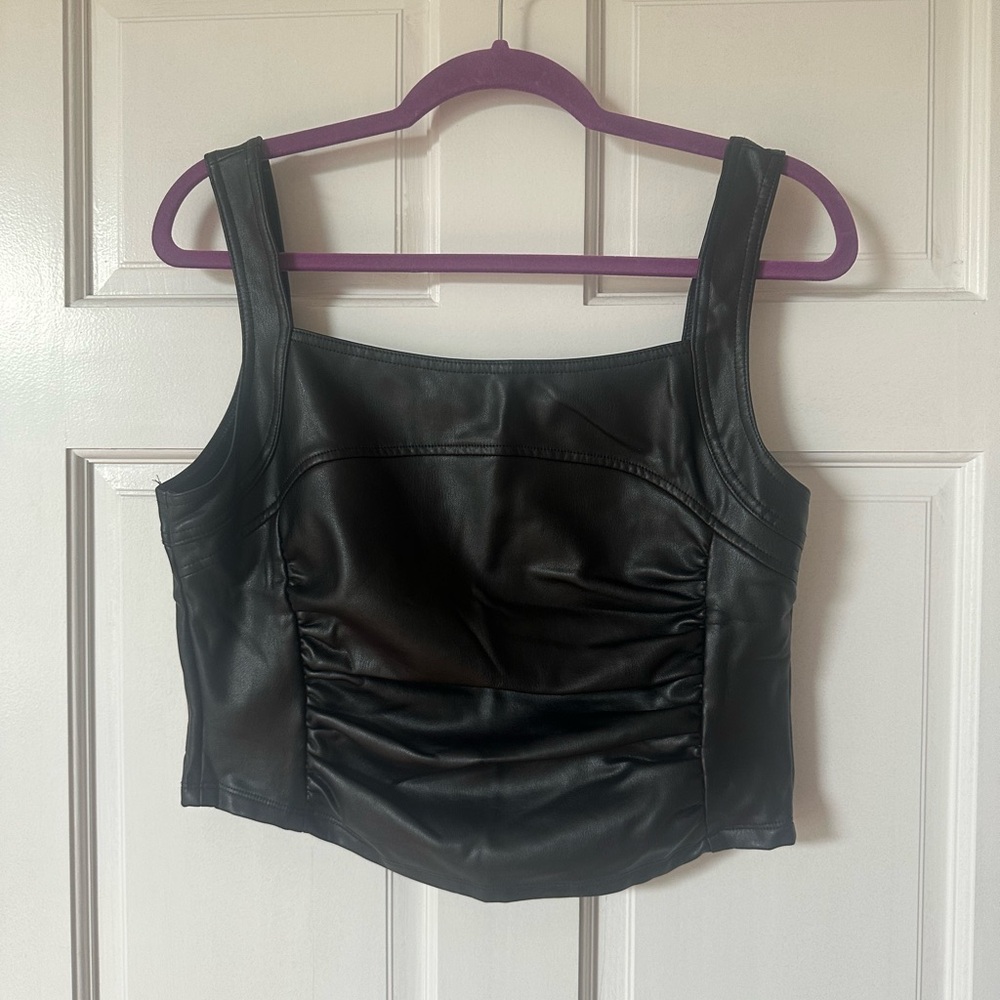 Elodie Faux Leather Tank Top